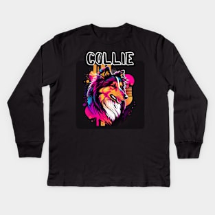 Graffiti Style - Cool Collie 4 Kids Long Sleeve T-Shirt